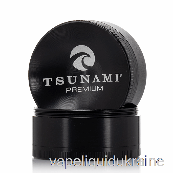 Vape Liquid Ukraine Tsunami 1.9inch 4-Piece Sunken Top Grinder Black (50mm)